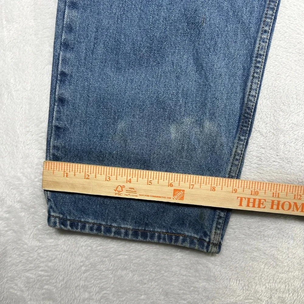 Levi's 505 Jeans Men's Blue Denim High Rise Regular Fit Straight Zip Fly - 37X29